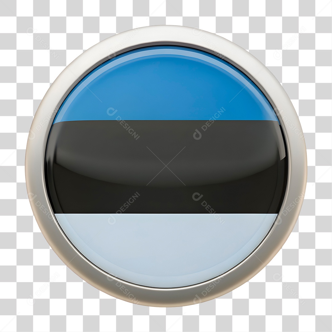 Ícone 3D Bandeira Estónia PNG Transparente