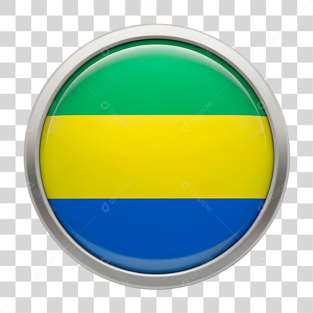 Ícone 3D Bandeira Gabão Cores PNG Transparente