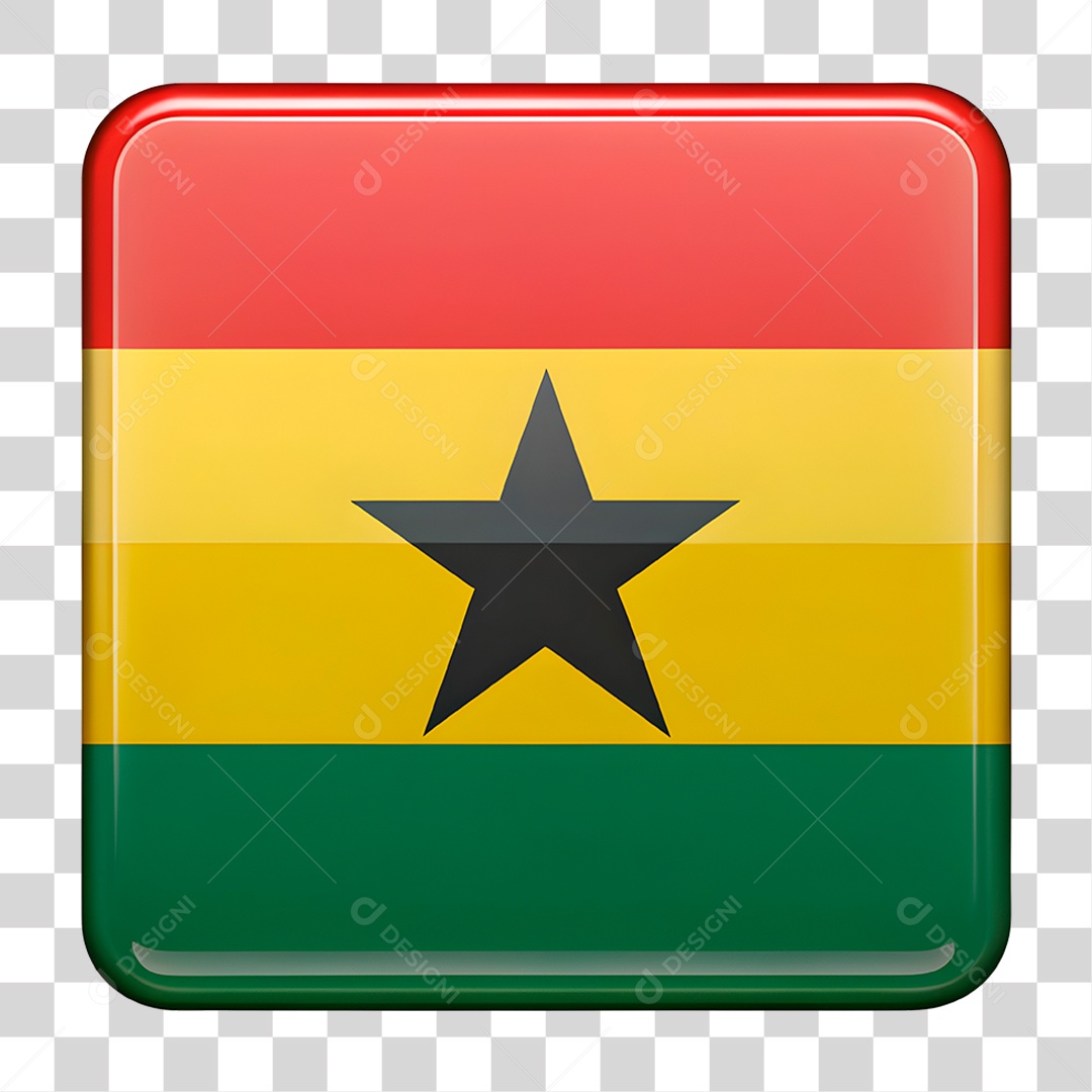 Bandeira do Gana PNG Transparente