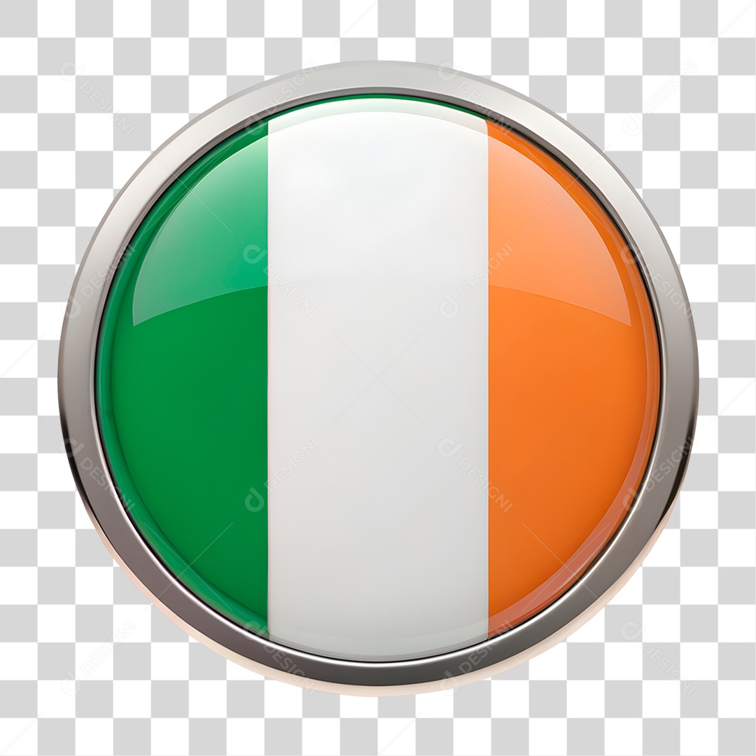 Ícone 3D Bandeira Irlanda PNG Transparente