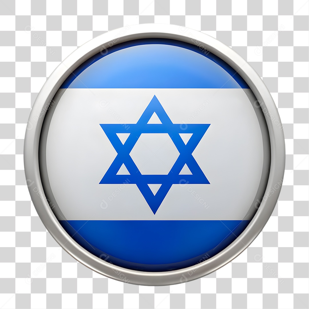 Ícone 3D Bandeira Israel PNG Transparente