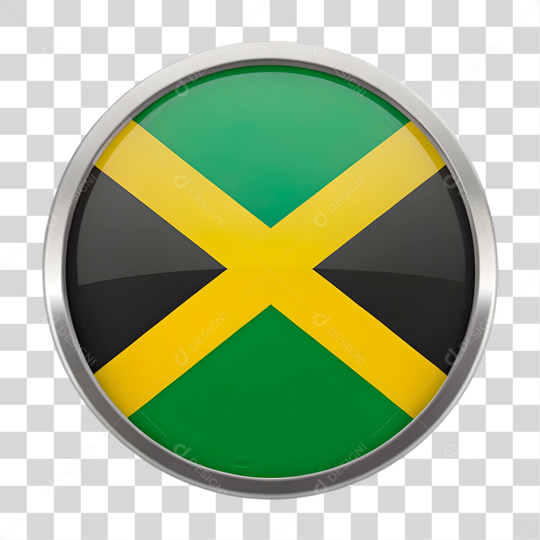 Ícone 3D Bandeira Jamaica PNG Transparente