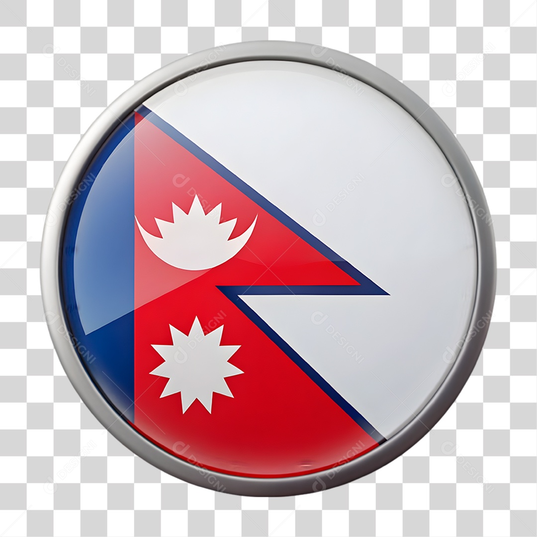 Bandeira Nepal Cores Transparente