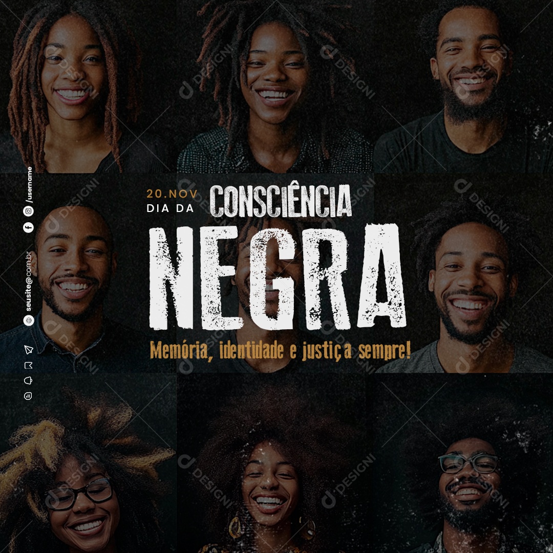 Black Awareness Day 20 November Social Media PSD Editable