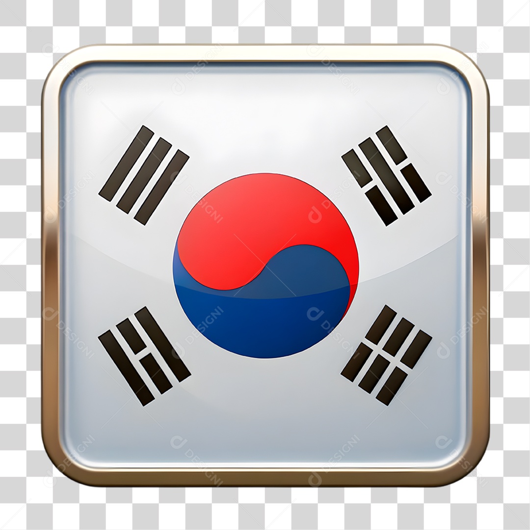 Bandeira da Coreia do Sul PNG Transparente