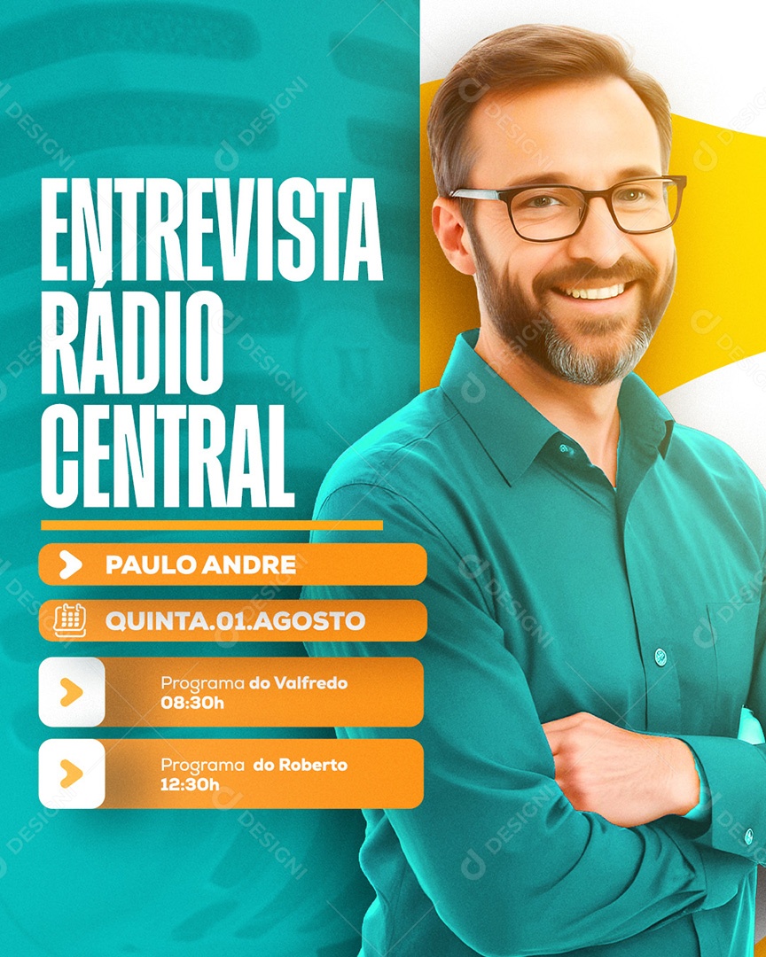 Entrevista Rádio Social Media PSD Editável