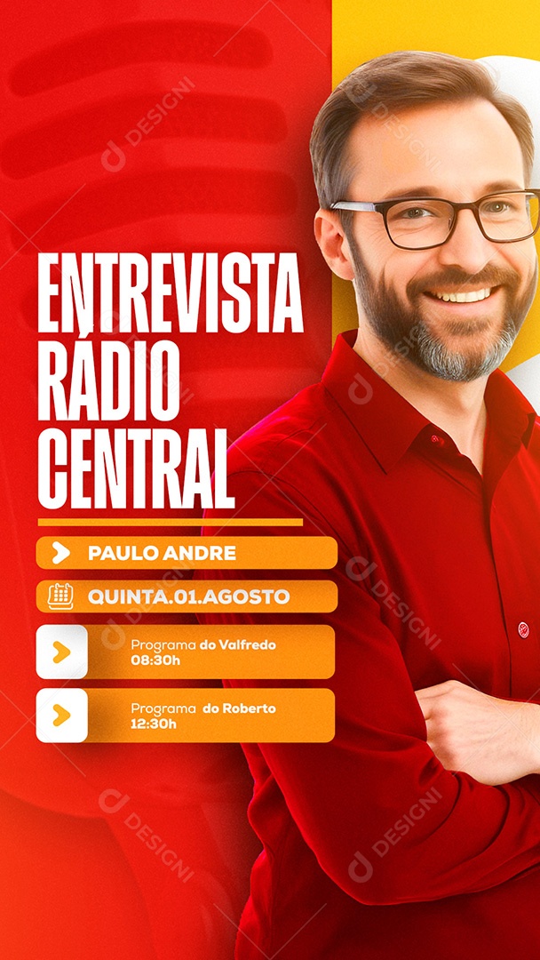 Story Entrevista Rádio Social Media PSD Editável