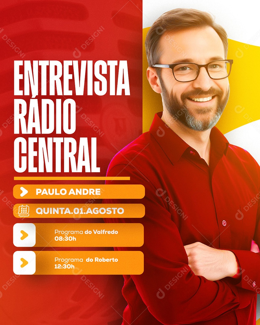 Entrevista Rádio Social Media PSD Editável