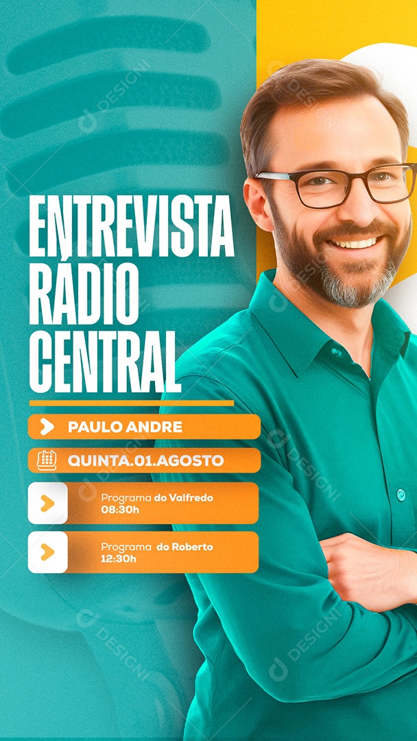 Story Entrevista Rádio Social Media PSD Editável