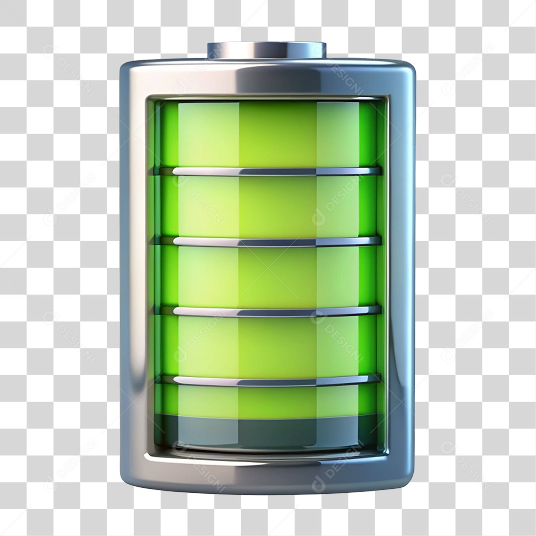 Ícone 3D de Bateria  PNG Transparente