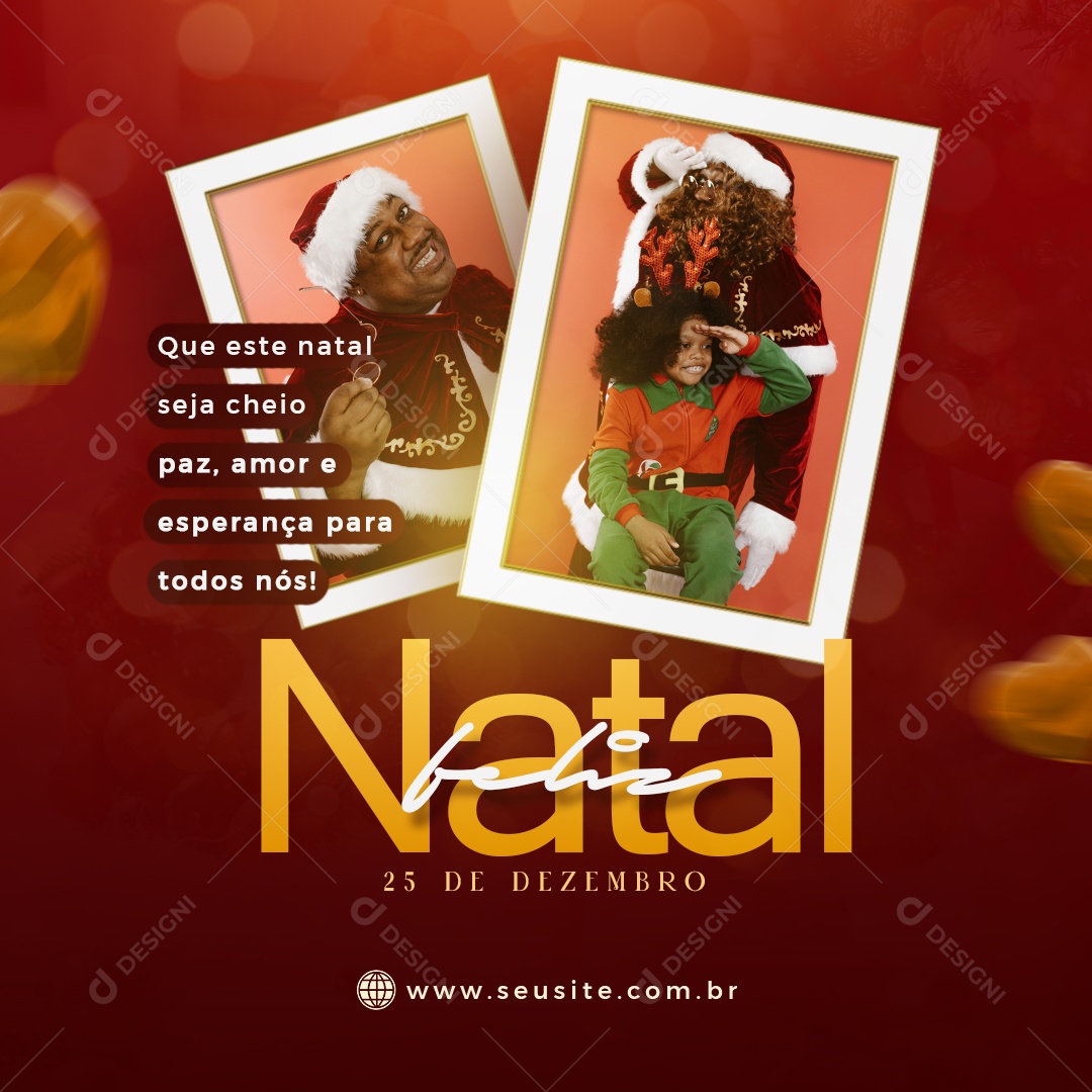 Feliz Natal 25 de Dezembro Boas Festas Social Media PSD Editável