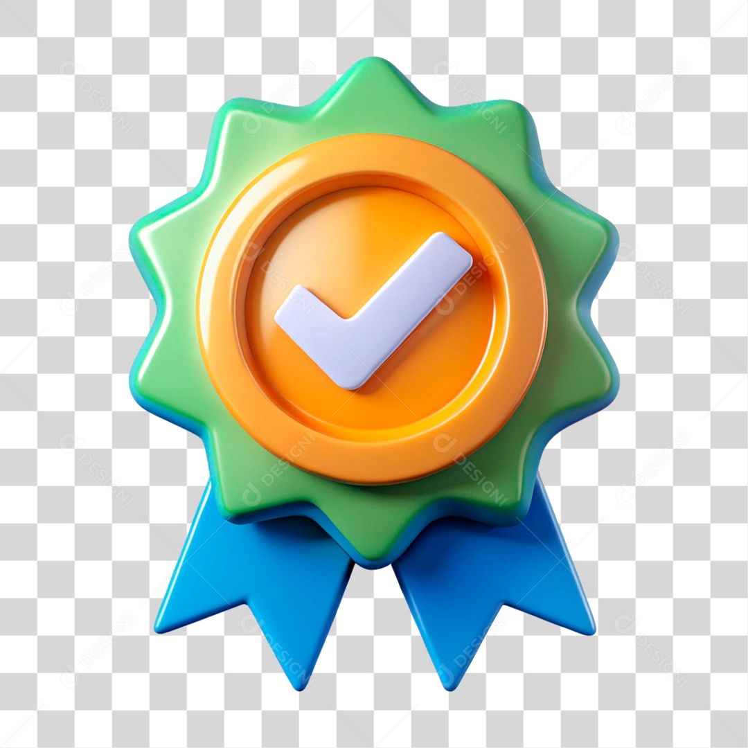 Selo 3D de Certificação PNG Transparente