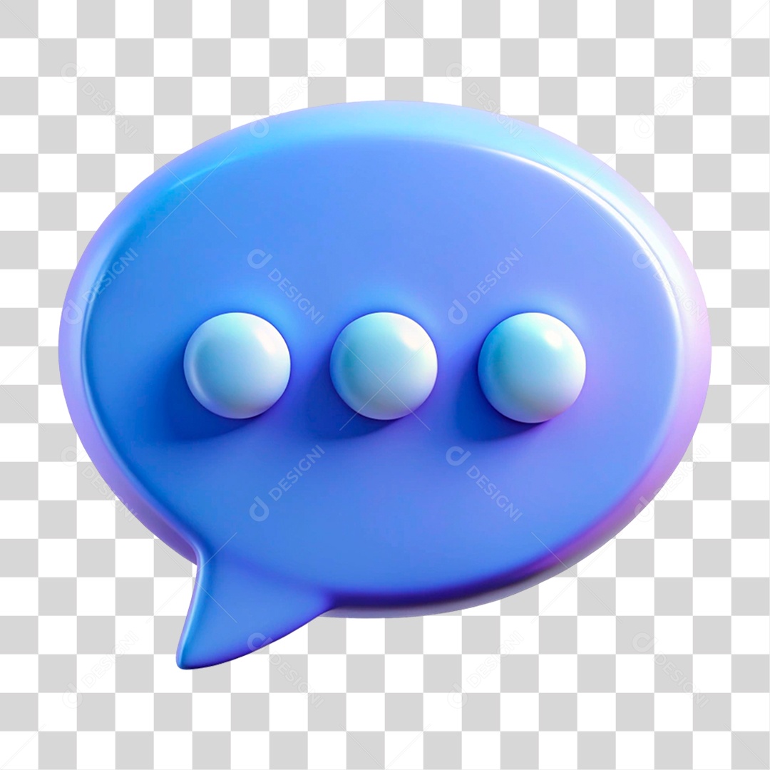 Bolha de Bate-Papo 3D PNG Transparente