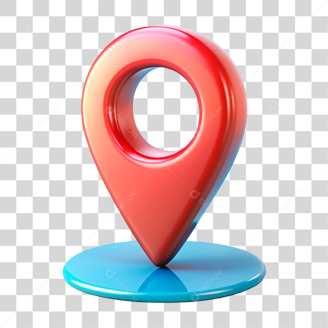 Pino de Localização 3D PNG Transparente