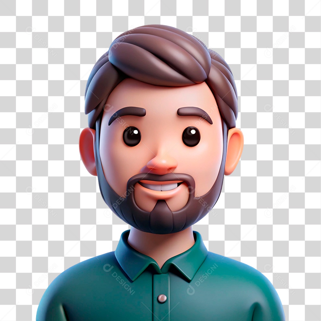 Ícone 3D de Avatar Homem PNG Transparente