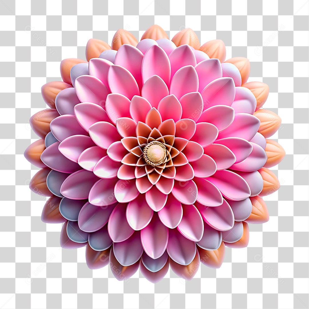 Flor 3D PNG Transparente