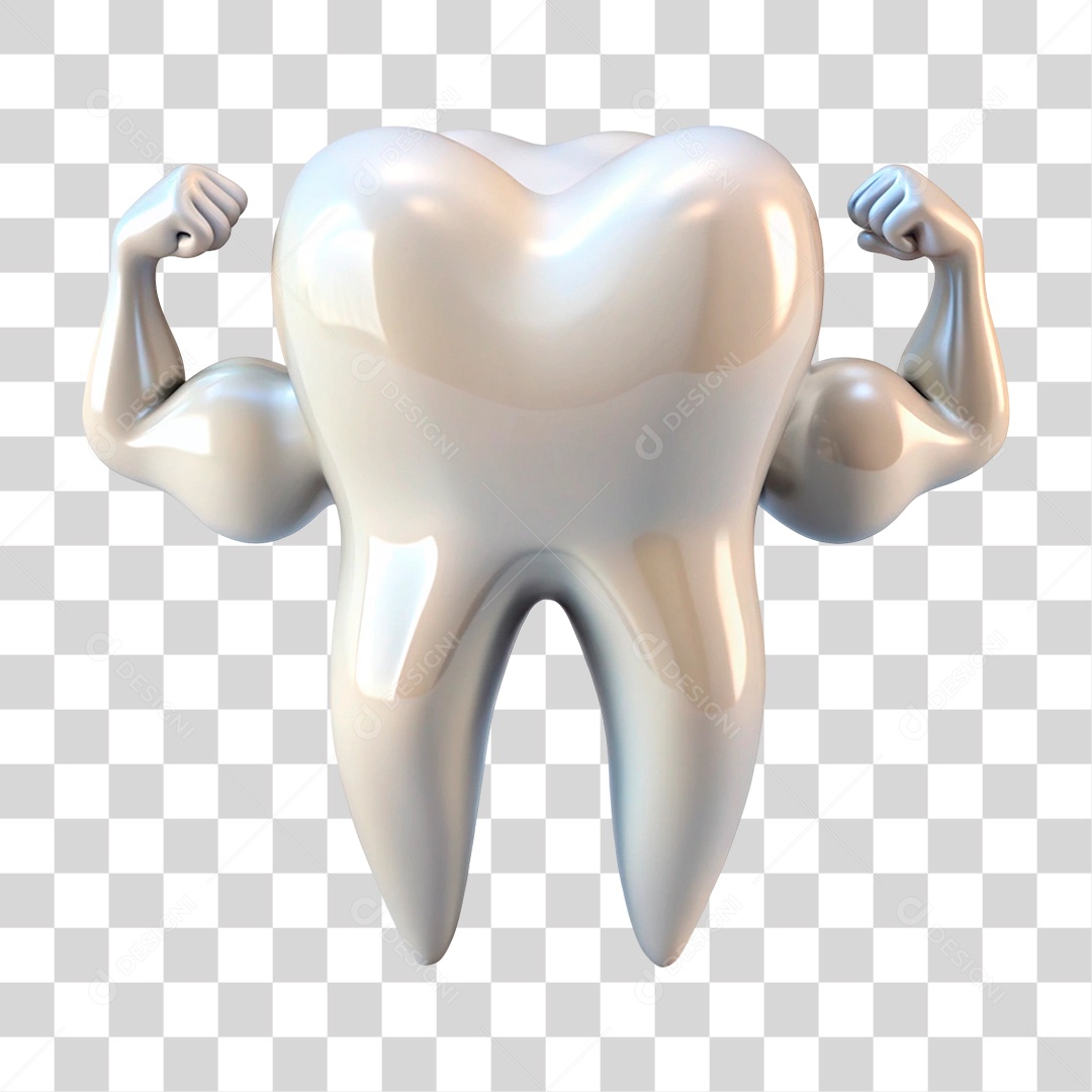 Ícone 3D Dente PNG Transparente