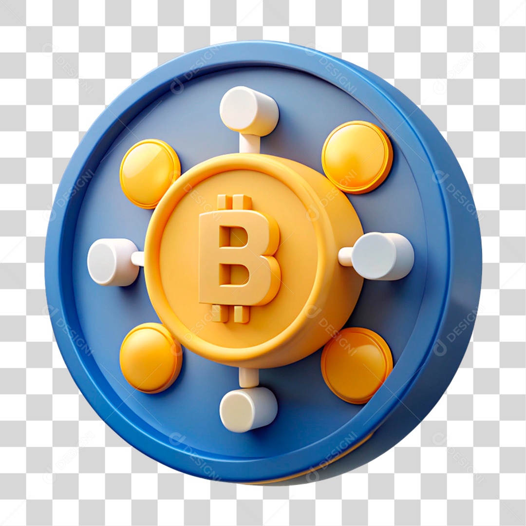 Ícone 3D de Bitcoin PNG Transparente