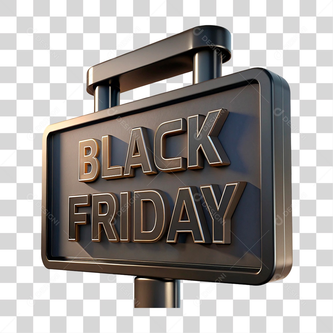 Placa Black Friday PNG Transparente