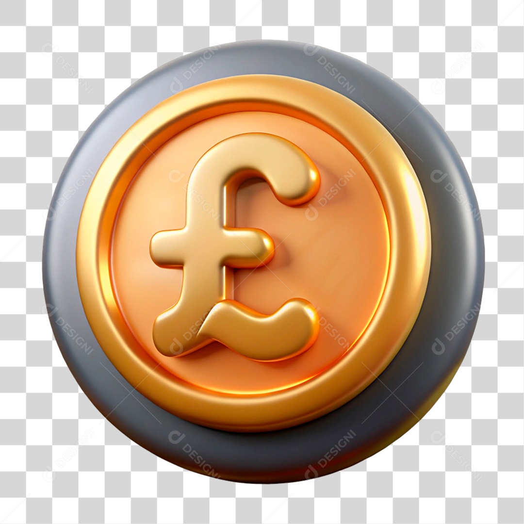Moeda de Libra Esterlina PNG Transparente