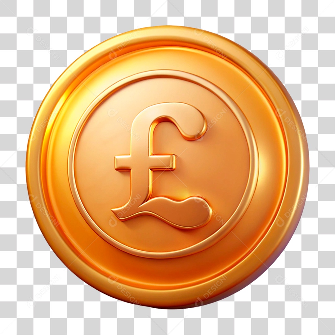 Moeda Libra de Ouro PNG Transparente