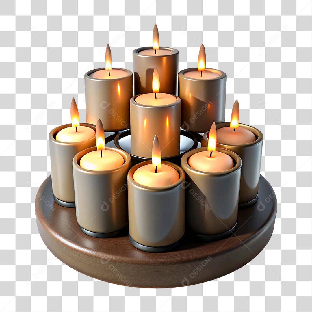 Pilha de Velas Acesas PNG Transparente