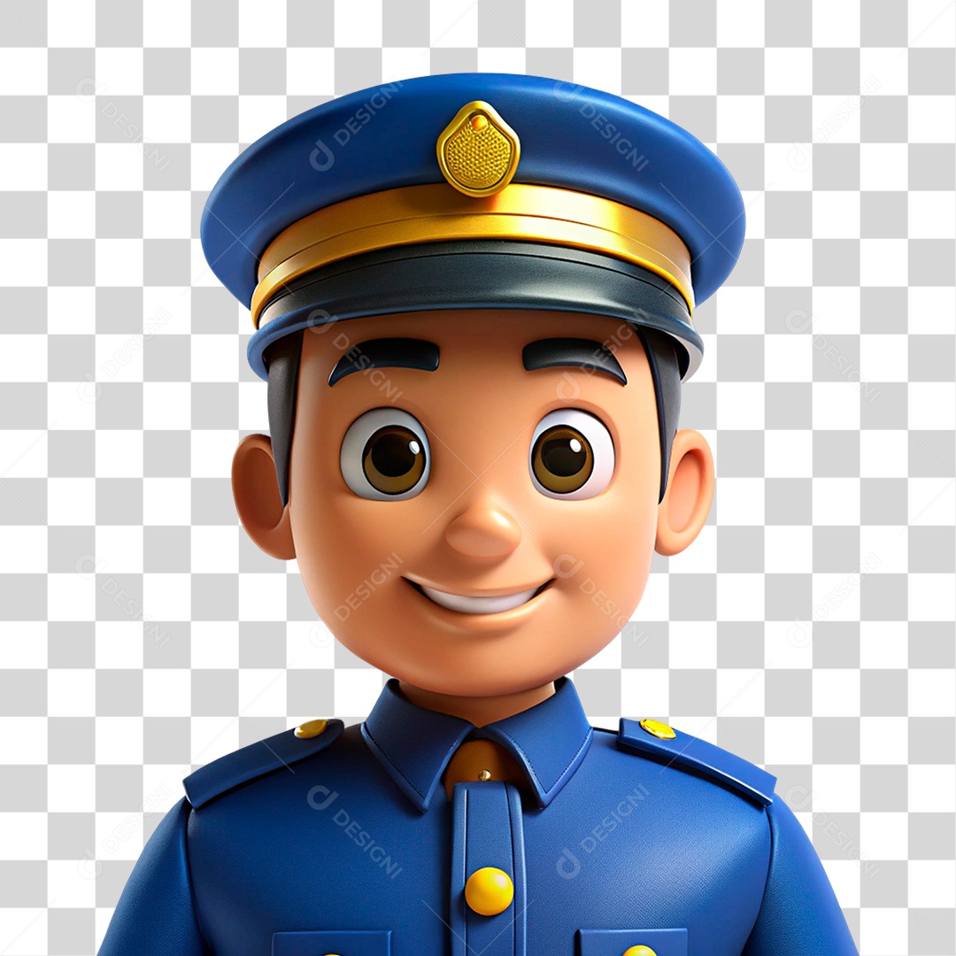 Ícone 3D Policial PNG Transparente