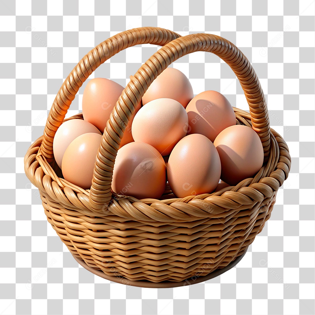 Cesta de Ovos PNG Transparente