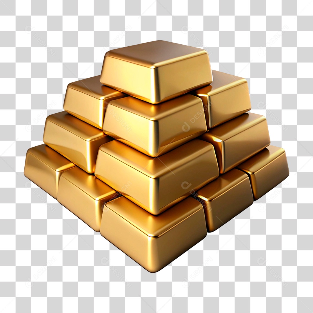 Barras de Ouro PNG Transparente