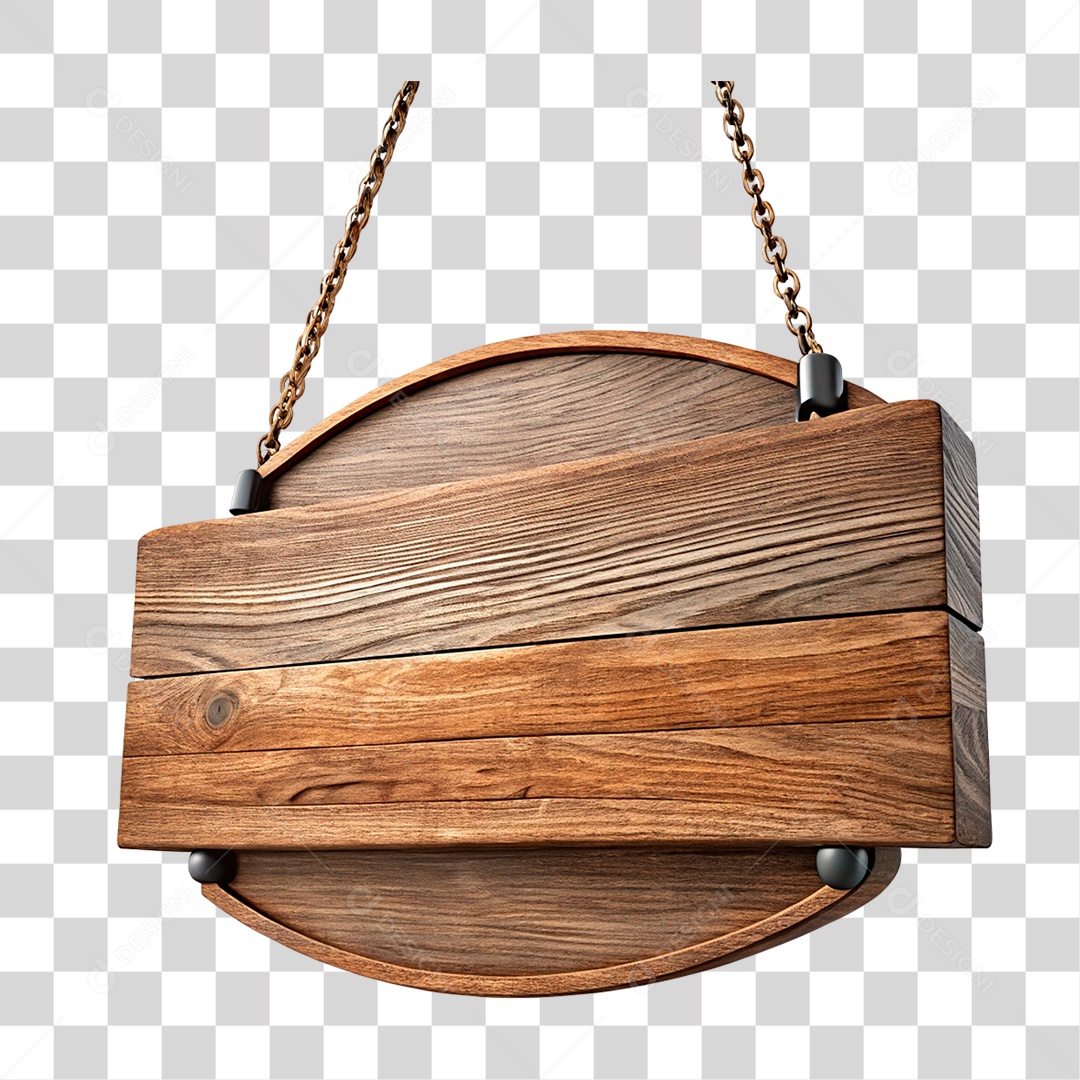 Letreiro de Madeira PNG Transparente