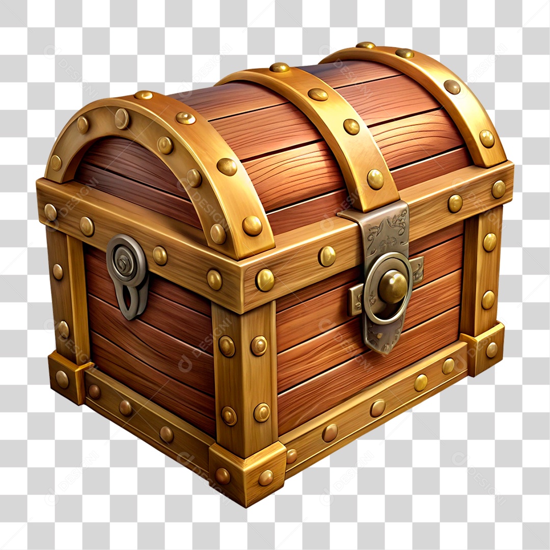 Baú Madeira PNG Transparente