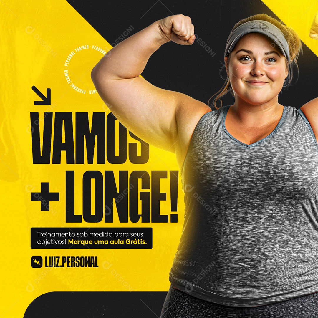 Personal Trainer Academia Vamos Mais Longe Social Media PSD Editável