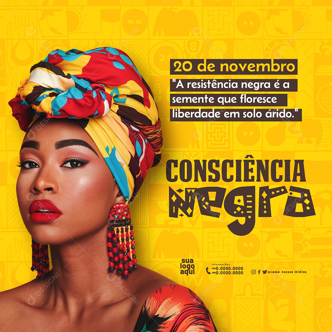 20 de Novembro Dia Da Consciência Negra Social Media PSD Editável