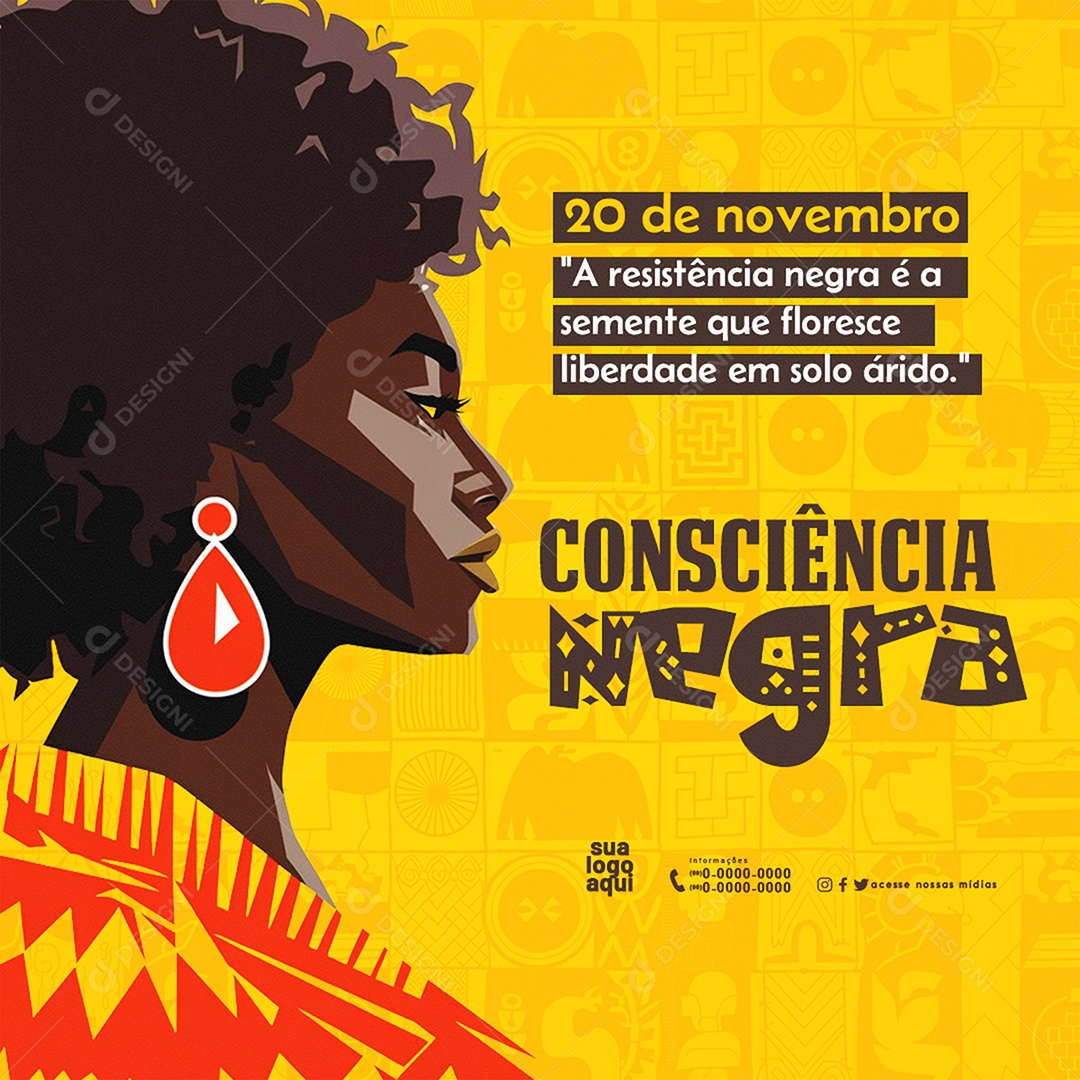 20 de Novembro Dia Da Consciência Negra Social Media PSD Editável
