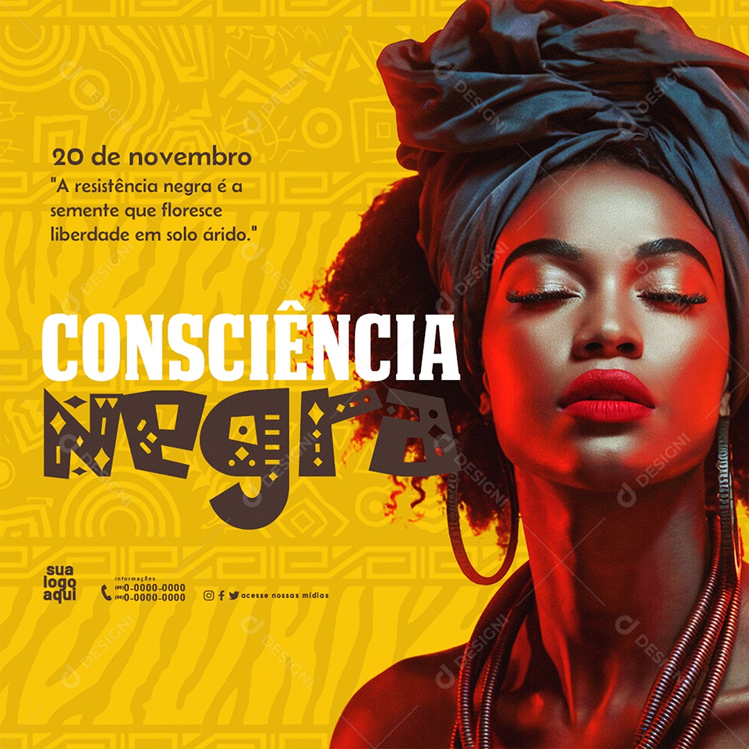 20 de Novembro Dia Da Consciência Negra Social Media PSD Editável