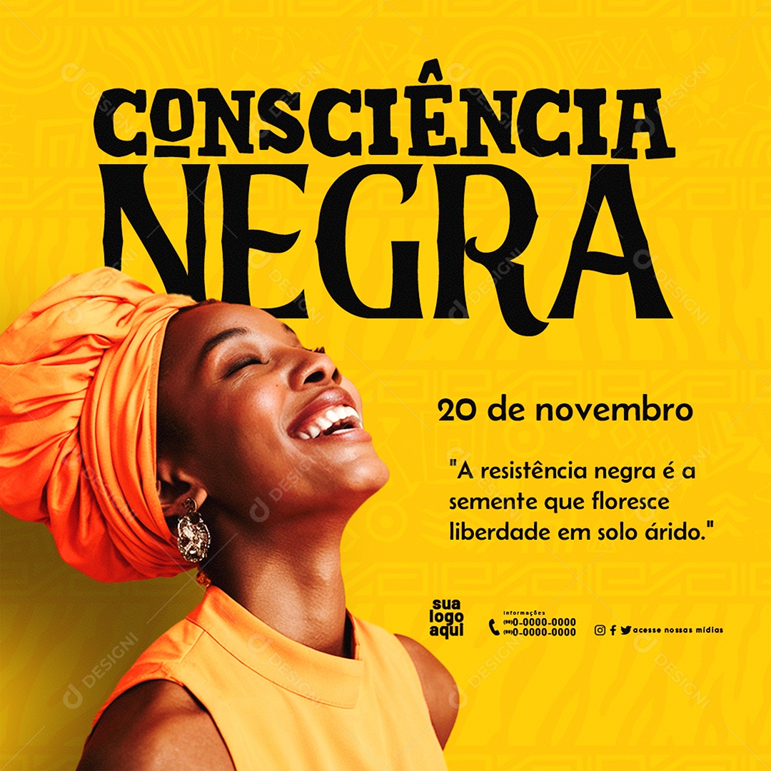 20 de Novembro Dia Da Consciência Negra Social Media PSD Editável