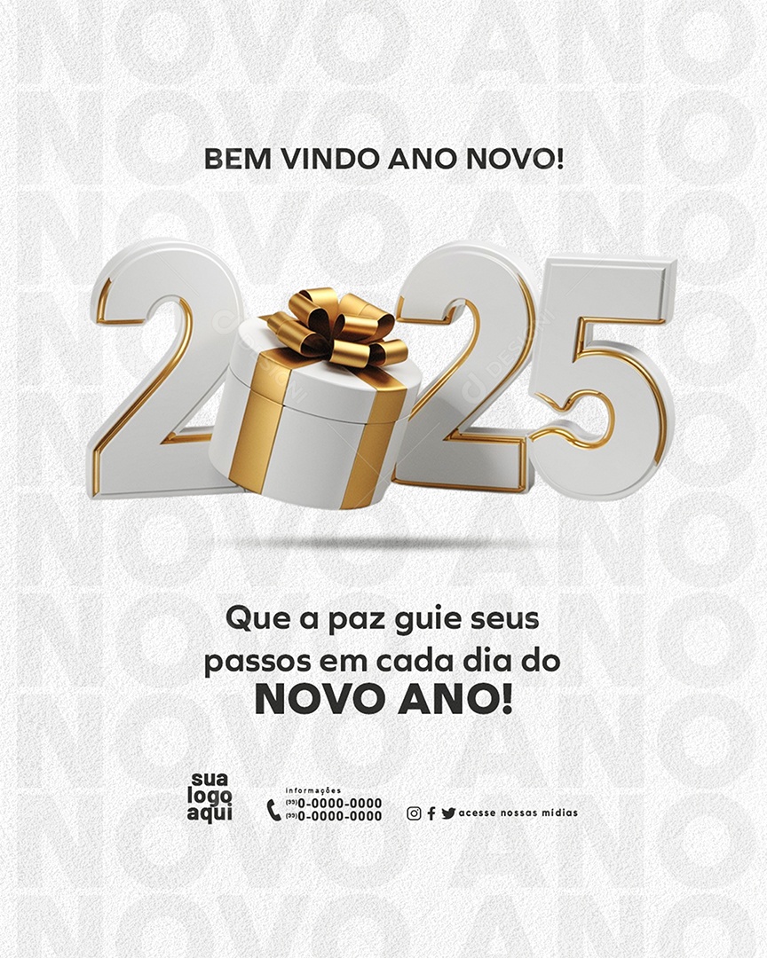 Happy 2025 New Year January 1st in Each Esquina Social Media PSD Editable