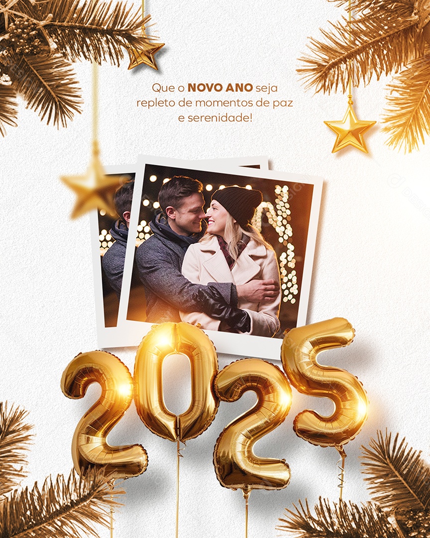 Feliz 2025 Ano Novo 01 de Janeiro em Cada Esquina Social Media PSD Editável