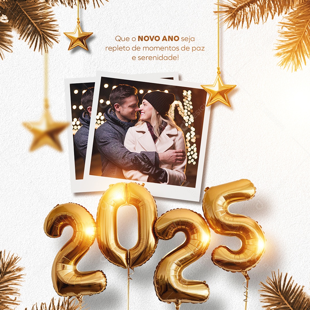 Feliz 2025 Ano Novo 01 de Janeiro em Cada Esquina Social Media PSD Editável