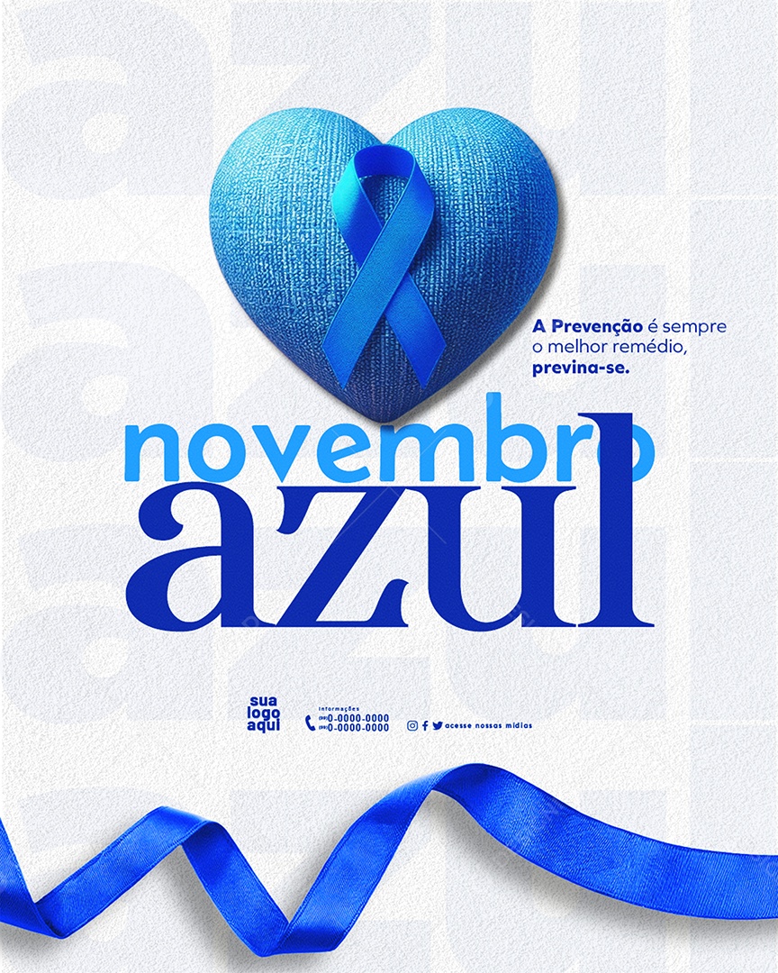 Novembro Azul Mês de Combate ao Câncer de Próstata Social Media PSD Editável