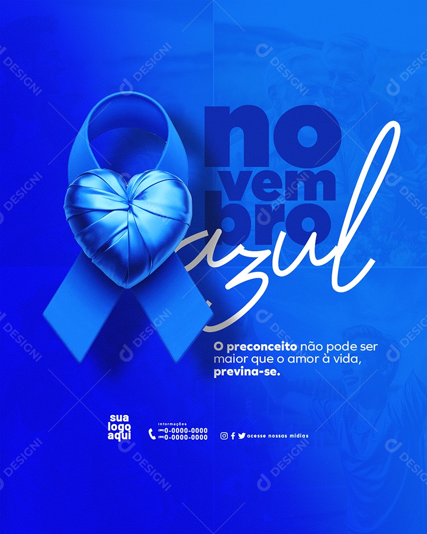 Novembro Azul Mês de Combate ao Câncer de Próstata Social Media PSD Editável