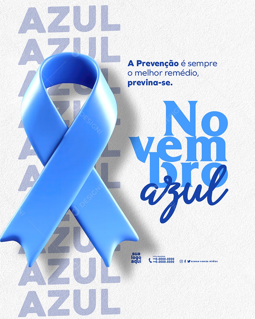 Novembro Azul Mês de Combate ao Câncer de Próstata Social Media PSD Editável