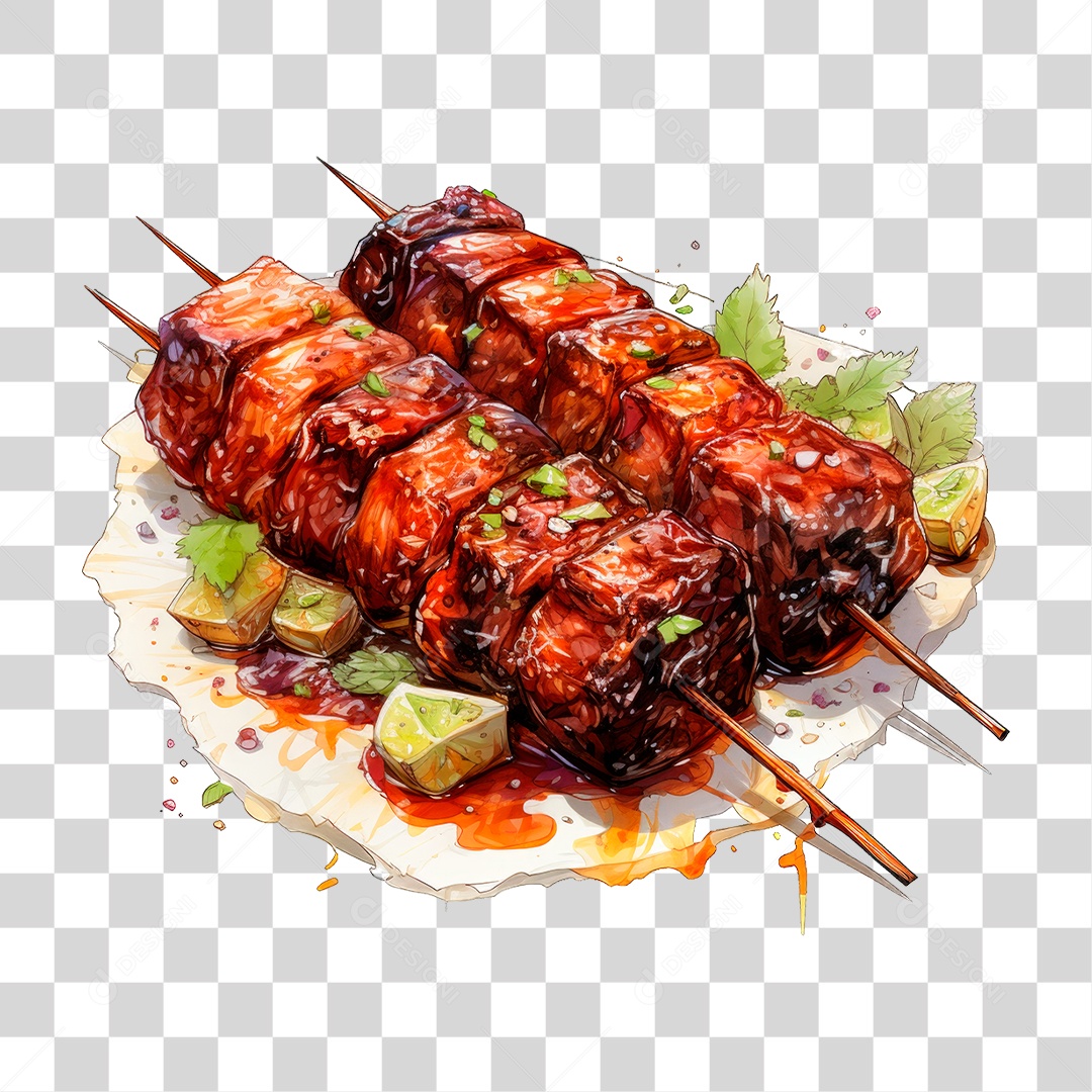 Espetinho de Carne PNG Transparente