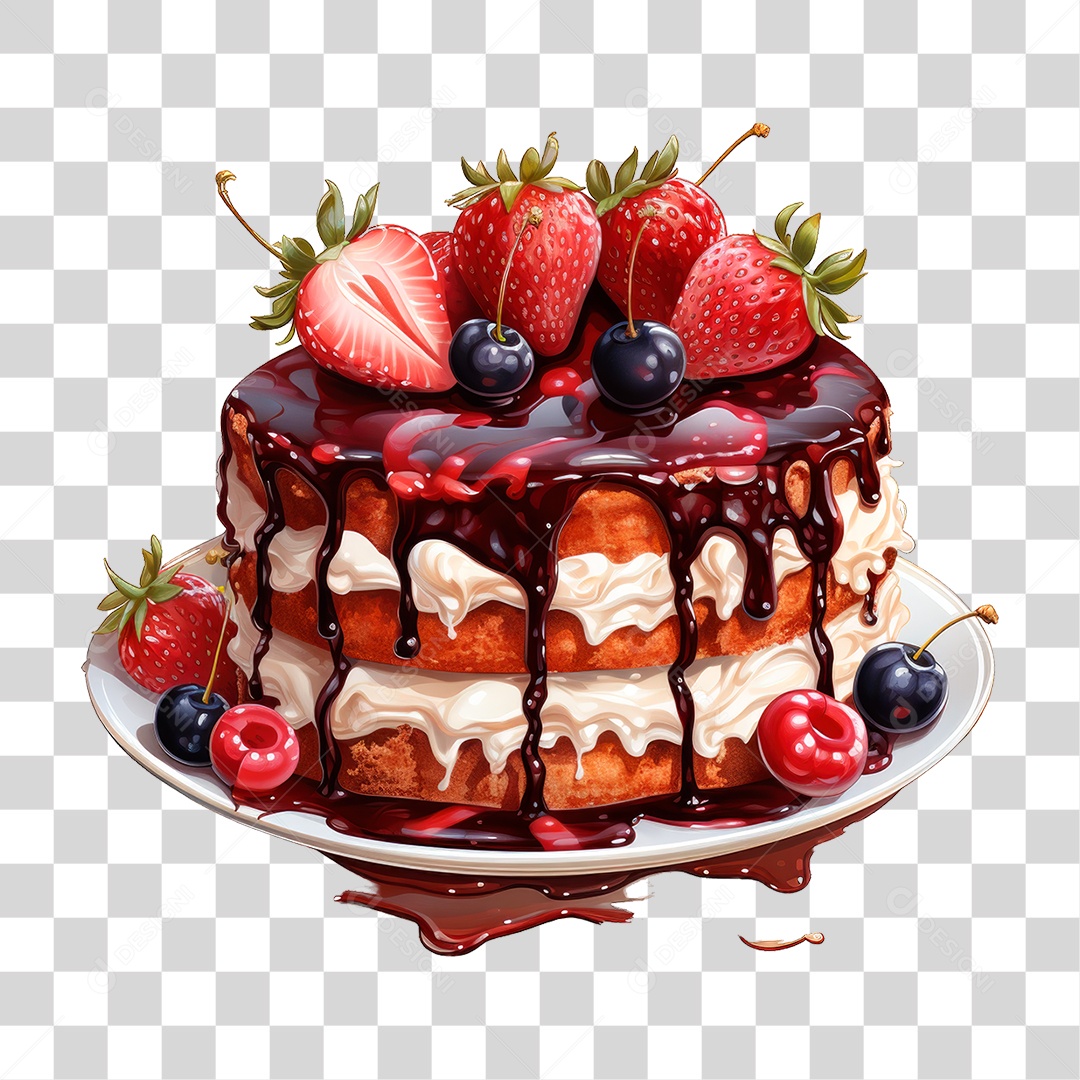 Bolo com Cobertura PNG Transparente