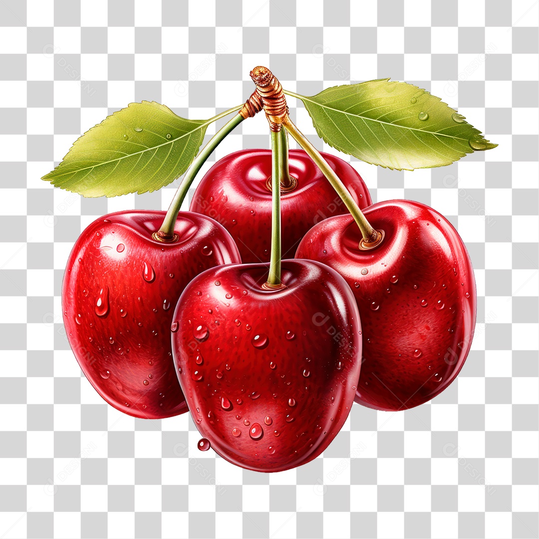 Cacho de Cereja PNG Transparente