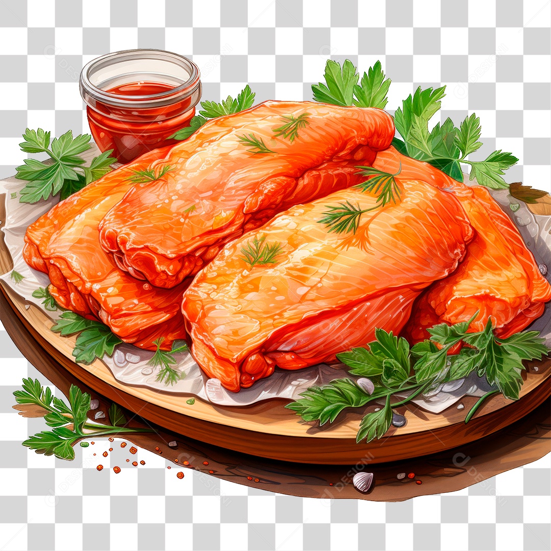 Prato de Salmão PNG Transparente