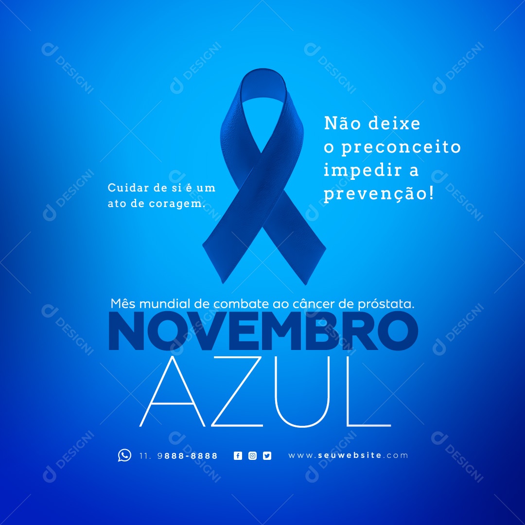 Novembro Azul Mês de Combate ao Câncer de Próstata Social Media PSD Editável