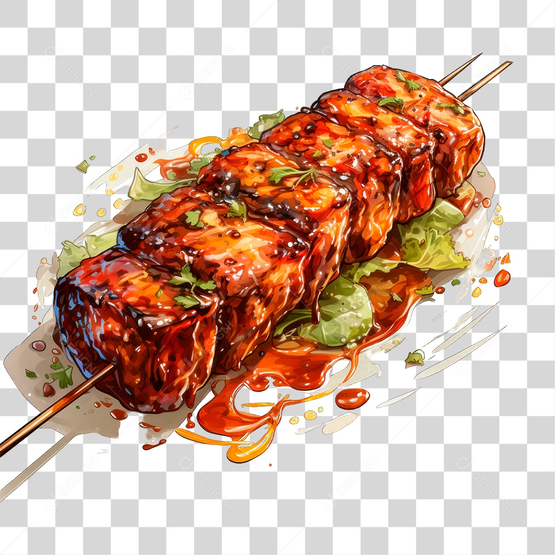 Espetinho de Carne PNG Transparente