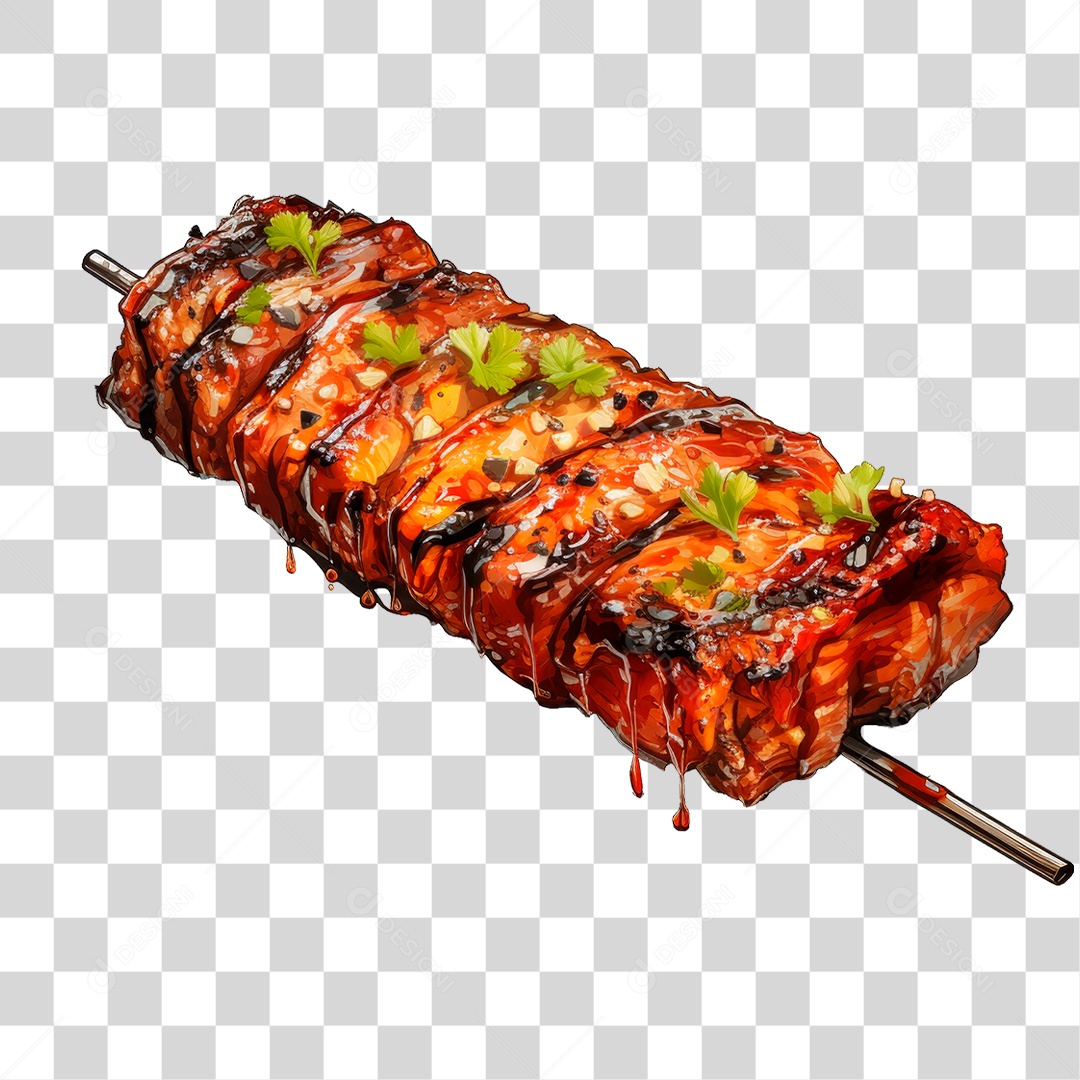 Espetinho de Carne PNG Transparente