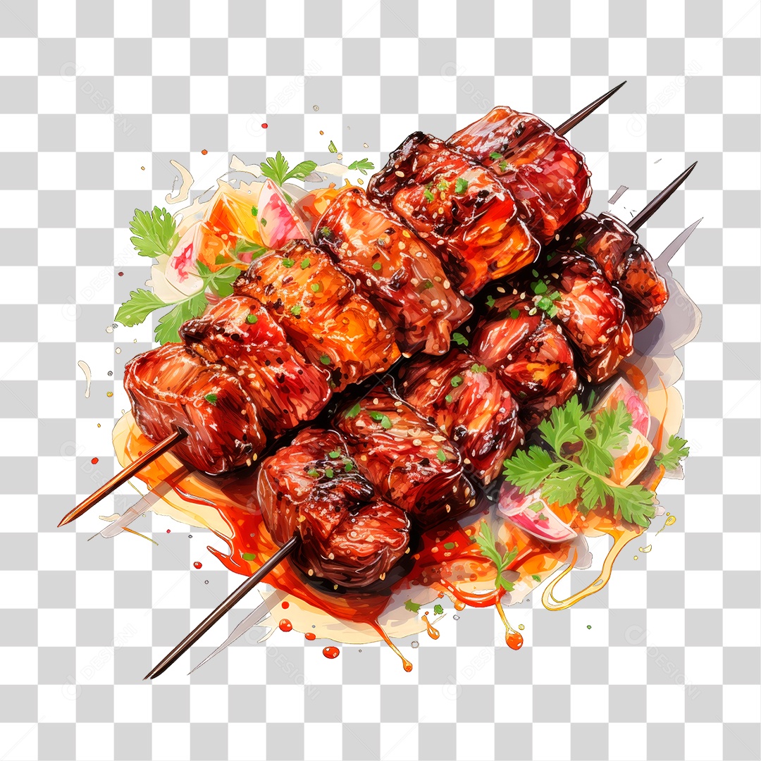 Espetinhos de Carne PNG Transparente